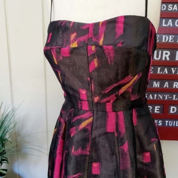 Eight Sixty iridescent abstract print party dress pink black Size Medium - Picture 2 of 10